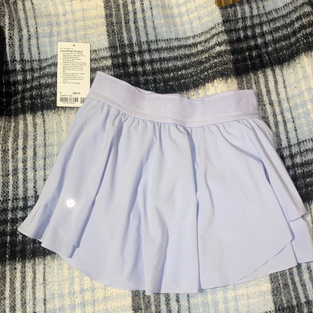 Lululemon Court Rival High Rise Skirt Pastel Blue Size 6